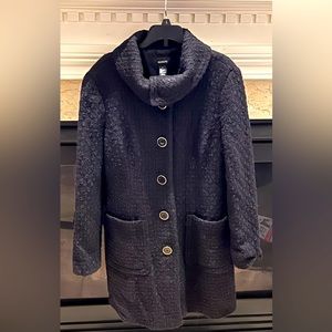 Baby It’s Cold Outside! The Solution…Alfani’s Black Wool Blend Boucle Coat Sz 6